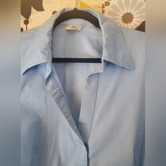 Worthington Blue Button Down Shirt Size 1X - Picture 2 of 9